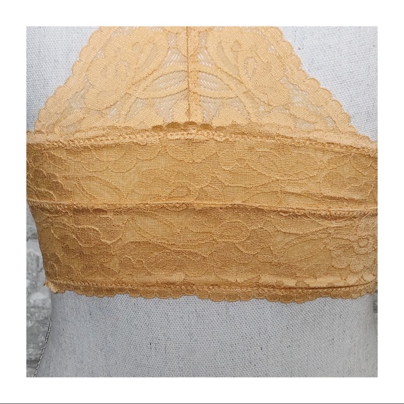 NWT FREE PEOPLE | Light Orange Galloon Racerback Lace Bralette XS - Picture 8 of 11